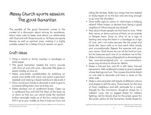 Messy Church sports session - Bible Reading Fellowship