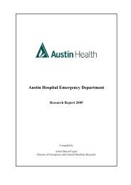 Emergency Department Research Report 2009 - Austin Health