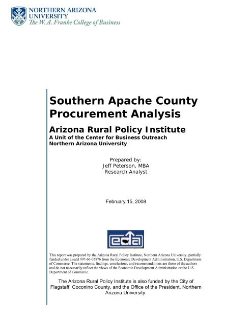 Southern Apache County Procurement Analysis - Northern Arizona ...