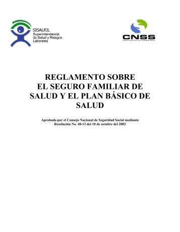 REGLAMENTO SOBRE EL SEGURO FAMILIAR DE SALUD Y ... - TSS