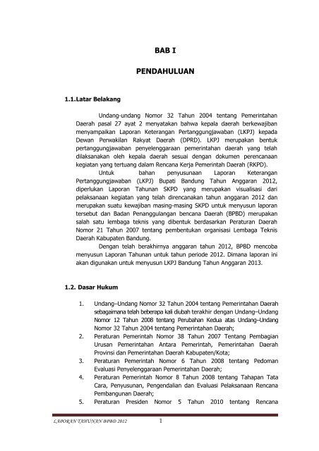 Laporan Tahunan TA.2012 - Pemerintah Kabupaten Bandung