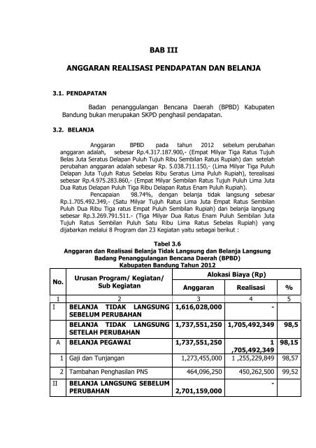 Laporan Tahunan TA.2012 - Pemerintah Kabupaten Bandung