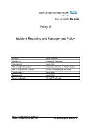 Incident Reporting and Management Policy - West London Mental ...