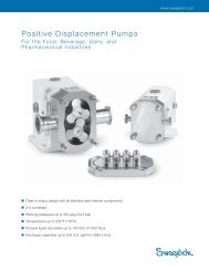 Positive Displacement Pumps, For the Food, Beverage, Dairy, and ...