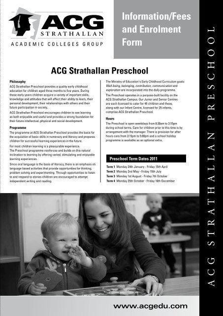 ACG Strathallan Preschool - The Academic Colleges Group
