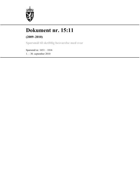 Dokument nr. 15:11 (2009-2010). - Stortinget