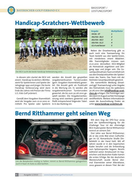 Neues Turnier - Bayerischer Golfverband