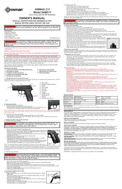 OWNER'S MANUAL - Crosman