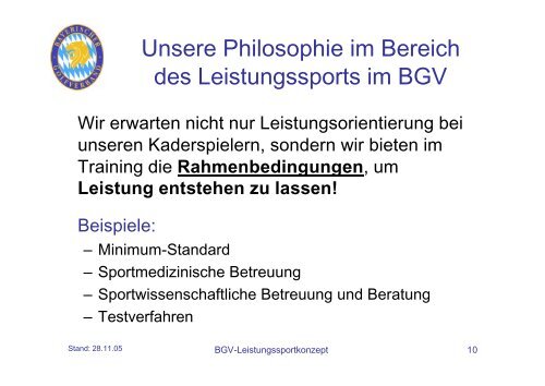 BGV-Leistungssportkonzept - Bayerischer Golfverband