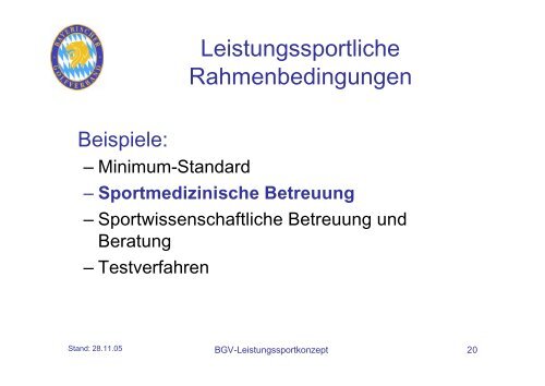 BGV-Leistungssportkonzept - Bayerischer Golfverband