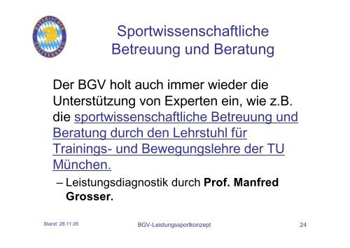 BGV-Leistungssportkonzept - Bayerischer Golfverband