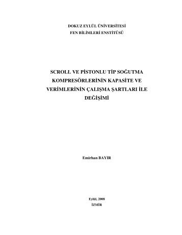 scroll ve pistonlu tip soğutma kompresörlerinin kapasite ve ...