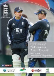 ECB UKCC3 Performance Coach Course