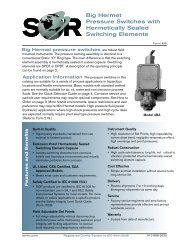 Big Hermet Pressure Switches with Hermetically Sealed ... - SOR Inc.