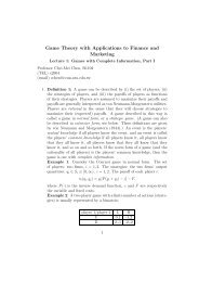 Game Theory with Applications to Finance and Marketing