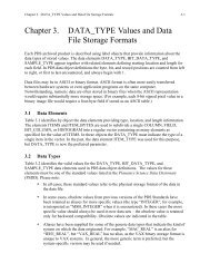 Chapter 3. DATA_TYPE Values and Data File Storage Formats