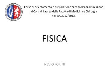 Lezione 4 - FacoltÃ  di Medicina e Chirurgia