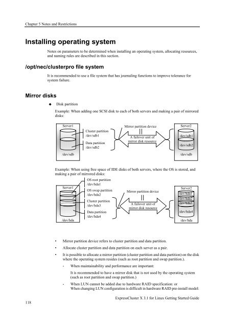 ExpressCluster X 3.1 for Linux Getting Started Guide - Nec