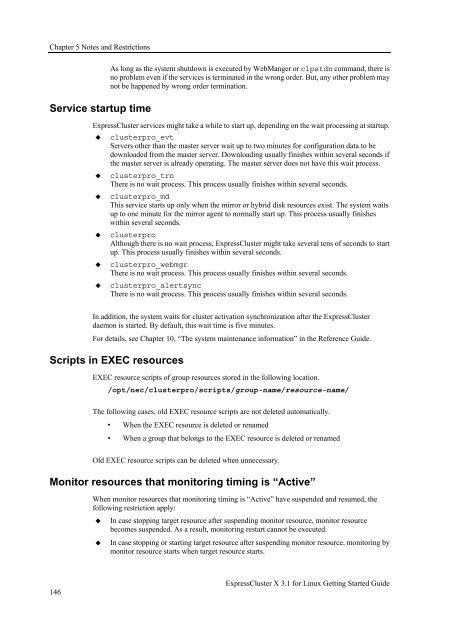 ExpressCluster X 3.1 for Linux Getting Started Guide - Nec