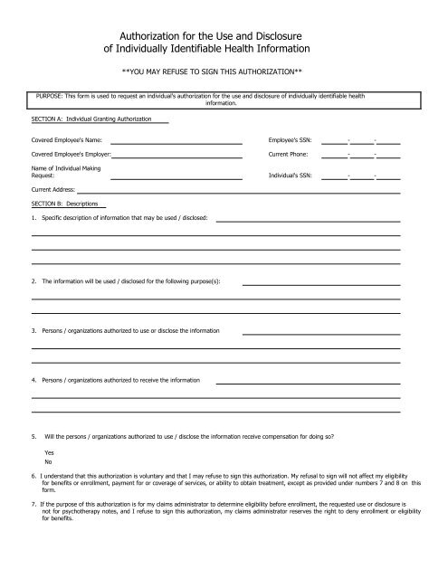 Authorization Form - HealthSCOPE Benefits