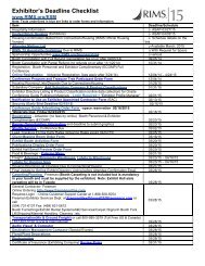 Exhibitor's Deadline Checklist - RIMS