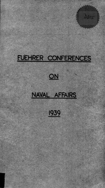 Fuehrer conference on naval affairs 1939