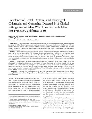 Prevalence of Rectal, Urethral, and Pharyngeal Chlamydia and ...