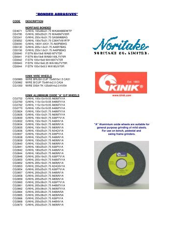 BONDED LIST - S + G Abrasives