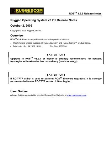 Rugged Operating System v3.2.5 Release Notes ... - RuggedCom