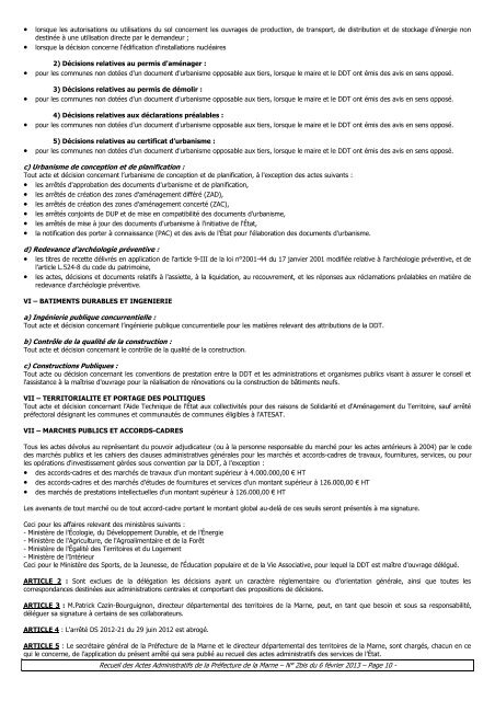 Recueil 2bis-2013 du 6 fÃ©vrier.pdf - 1,67 Mb - PrÃ©fecture de la Marne