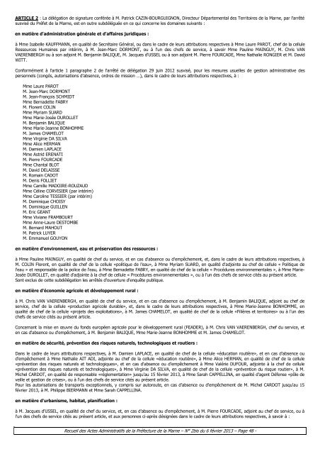 Recueil 2bis-2013 du 6 fÃ©vrier.pdf - 1,67 Mb - PrÃ©fecture de la Marne