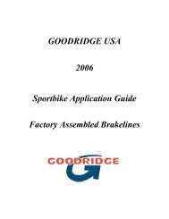 GOODRIDGE USA 2006 Sportbike Application ... - Got Your Nose
