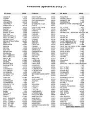 Vermont Fire Department ID (FDID) List - Vermont Division of Fire ...
