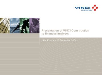 Presentation of VINCI Construction to financial analysts