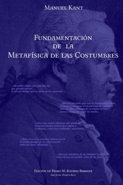 Kant Fundamentacion De La Metafisica De Las Costumbres 1785 - 
