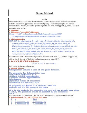 Secant Method - CBU