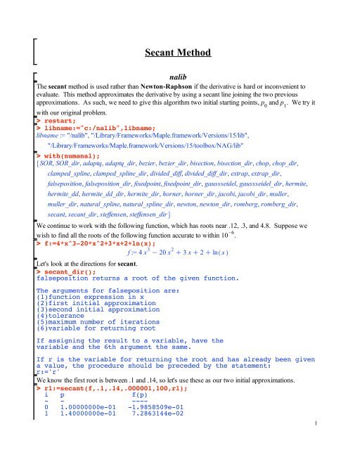 Secant Method - CBU