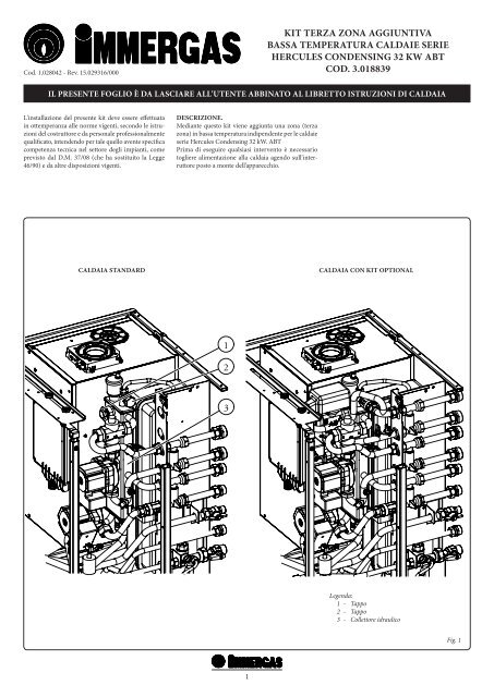 KIT Terza zona aggIunTIva bassa TemperaTura caldaIe ... - Immergas