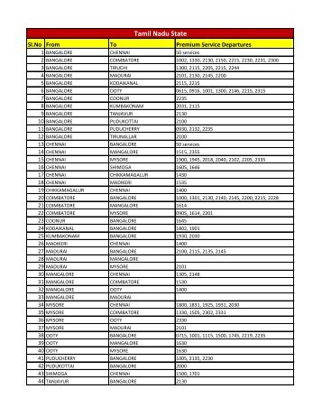 Tamil Nadu State - KSRTC