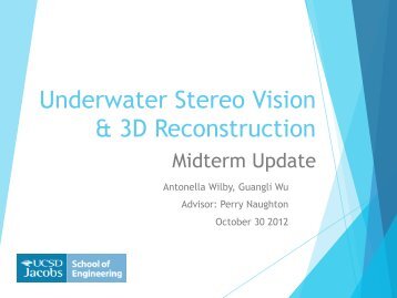 Underwater Stereo Vision & 3D Reconstruction
