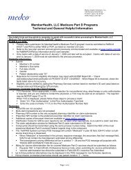 MemberHealth, LLC Medicare Part D Programs Technical and ...