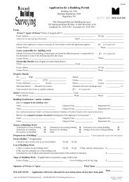 BLD0335 - Building Permit Application form - City of Monash