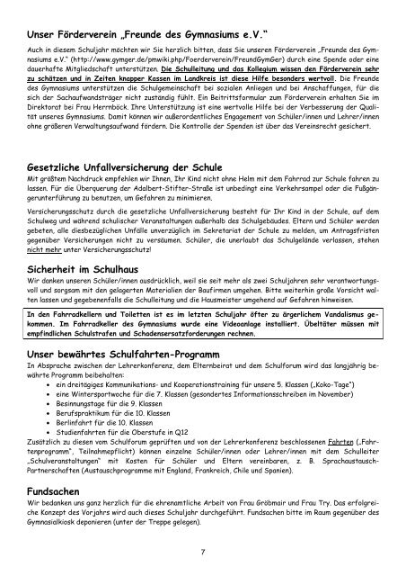 1. Elternrundbrief - Gymnasium Geretsried