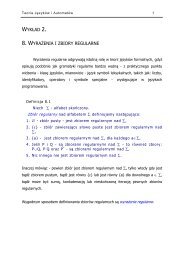 WYKÅAD 2. 8. WYRAÅ»ENIA I ZBIORY REGULARNE