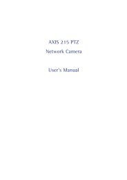 AXIS 215 PTZ Network Camera User's Manual - IP Way