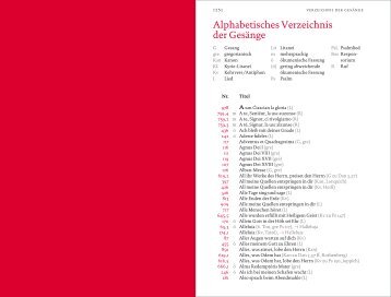 Alphabetisches Verzeichnis der gesänge - Diözese Bozen-Brixen