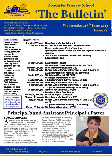 2013 Newsletter 18 - Doncaster Primary School