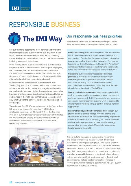 IMI plc annual report 2012