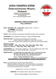 Sanda Open - European Wushu Federation