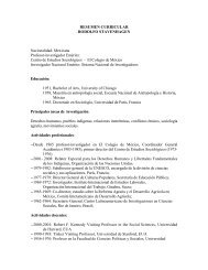 Curriculum Vitae de Rodolfo Stavenhagen - Centro de Estudios ...